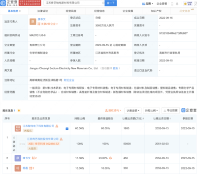 傳藝科技加碼鈉電賽道，投資設立新型膜材料公司